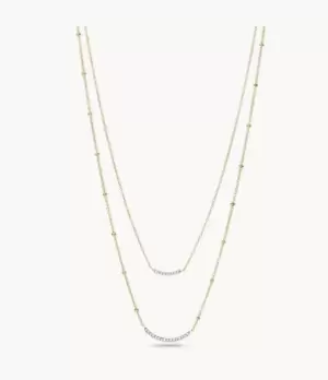 Fossil Women Sutton Shine Bright Gold-Tone Stainless Steel Multi Strand Necklace