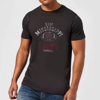 East Mississippi Community College Lions Football Distressed Mens T-Shirt - Black - 4XL - Black