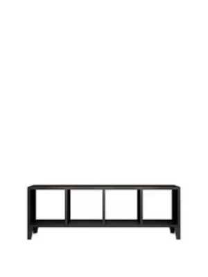 MESH-TEK Wall mountable display shelf with 4 Cube Storage, Black/Red