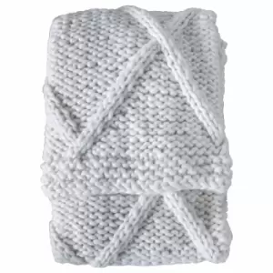 Crossland Grove Cable Knit Diamond Throw Cream 1300x1700mm