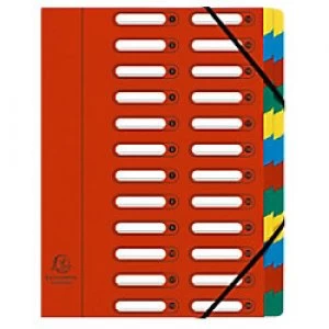 Exacompta Multipart File 55245E A4 Red Coated Card 24 x 32cm Pack of 4