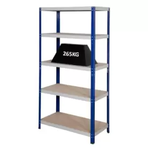 Clicka 265 Boltless Steel Shelving Unit - 5 MDF Shelves - 1770 x 900 x 450mm