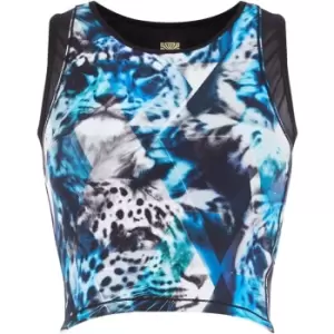 Biba Geometric Jaguar Sports crop top - Blue