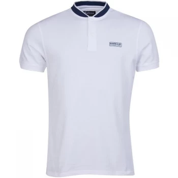 Barbour International Tipped Sports Collar Polo Shirt - White WH11