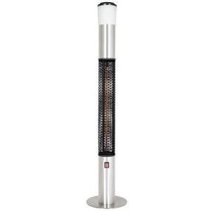 La Hacienda Tower Heater with Bluetooth Speaker - Halogen Element 1500W IP55 (Remote Control) - Black