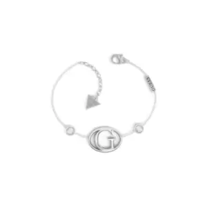 Rhodium Plated G Logo Crystal Bracelet UBB01047RHL