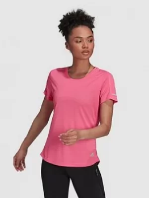 adidas Run It Tee, Pink, Size XL, Women