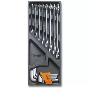 T34 Double Open End Spanner & Hex Key Set in Thermoformed Tray (17 Pieces) - Beta