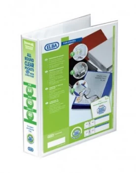 Elba A4 4d Ring 40mm Wht Pan Pres Binder