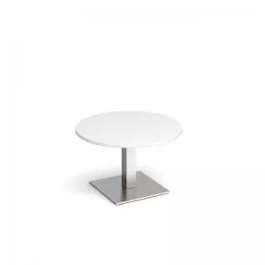 Brescia circular coffee table with flat square brushed steel base