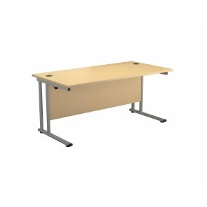 TC Office Start Silver Cantilever Frame Desk 1800x800mm, Maple