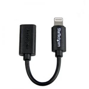 StarTech.com Black Micro USB to Apple 8-pin Lightning Connector Adapter for iPhone / iPod / iPad