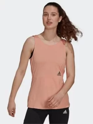 adidas Aeroready You For You Rib Tank Top, Pink, Size L, Women