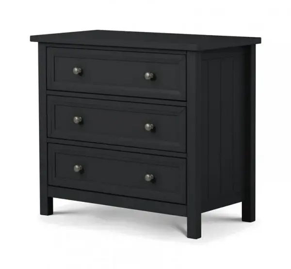 Julian Bowen Maine Anthracite 3 Drawer Low Chest of Drawers