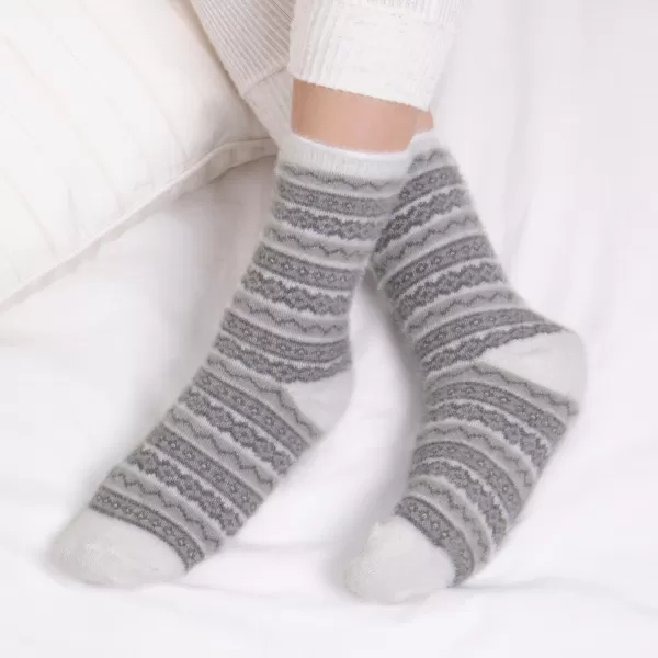 totes Pack of 2 Fair Isle Chenille Bed Socks Grey