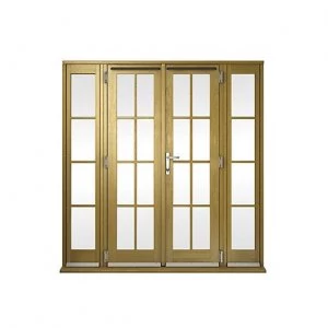 Wickes Albery Georgian Bar Solid Oak Laminate French Doors 7ft with 2 Side Lites 300mm