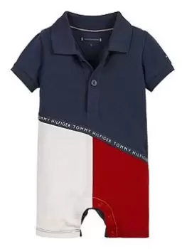 Tommy Hilfiger Baby Boys Colorblock Romper - Navy, Size 6-9 Months