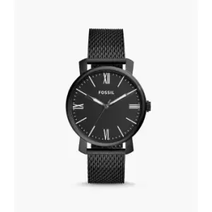 Fossil Mens Rhett Three-Hand Stainless Steel Watch - Black