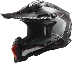 LS2 MX700 Subverter Evo Arched Motocross Helmet, black-silver Size M black-silver, Size M