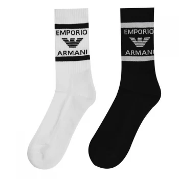 Emporio Armani 2 Pack Eagle Spot Socks Black/White