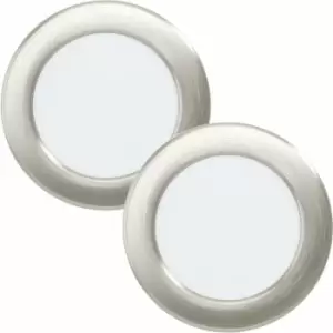 Loops - 2 pack Wall / Ceiling Flush Downlight Satin Nickel Steel 5.5W Built in led