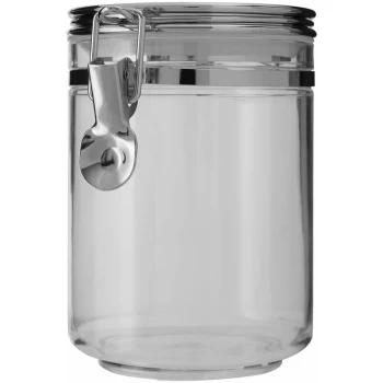 Premier Housewares - Medium Canister With Silver Finish Lid Kitchen Canisters For Food Storage Airtight Jar / Jars For Tea Coffee Sugar And Spices 10