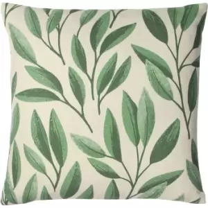 Paoletti Laurel Botanical Cushion Cover (One Size) (Forest Green)