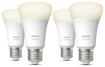 Philips Hue E27 White Smart Bulbs With Bluetooth - 4 Pack