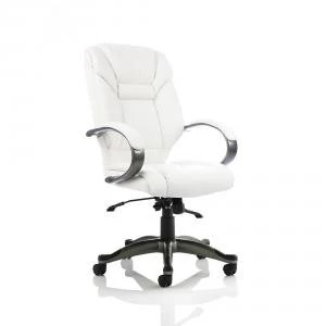 Trexus Galloway Executive Chair With Arms Leather White Ref EX000033