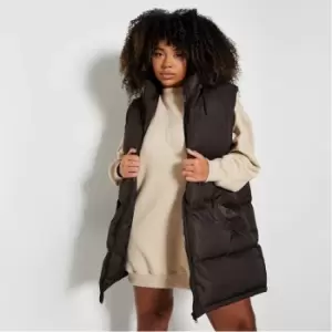 I Saw It First Plus Size Padded Hooded - Brown