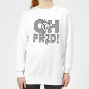 The Flintstones Oh Fred! Womens Sweatshirt - White - M