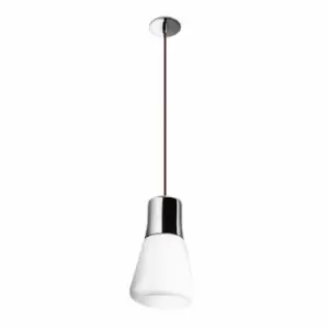 Drop pendant light, chrome and glass