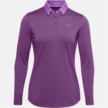 Urban Armor Gear Long Sleeve Signature Pique Polo Shirt Ladies - Purple