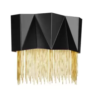 3 Bulb Wall Light Geometric Pendant Layers Satin Black/ Gold LED G9 3.5W LED