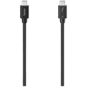 Hama Thunderbolt Cable Thunderbolt USB-C plug, Thunderbolt USB-C plug 0.8 m Black 00200659 double shielding, Ultra HD (8K) Thunderbolt cable