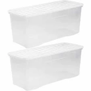 Wham Crystal 133L Box and Lid 2pk Plastic