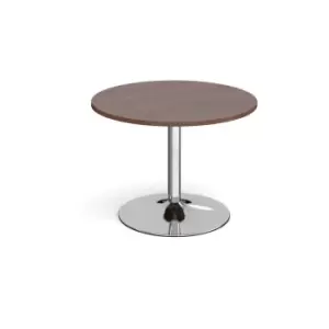 Dams MTO Trumpet Base Circular Boardroom Table 1000mm - Chrome Base, Oak Top