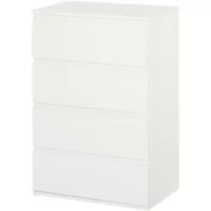HOMCOM 4 Drawer Cabinet Storage Cupboard Sideboard Organiser Living Room White