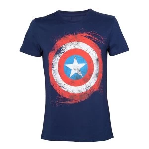 Marvel Comics - Swirling Shield Mens XX-Large T-Shirt - Blue