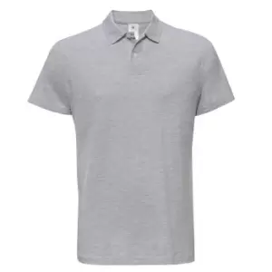 B&C ID.001 Mens Short Sleeve Polo Shirt (L) (Heather Grey)