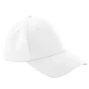 Beechfield Unisex Authentic 6 Panel Baseball Cap (One Size) (Solid White)