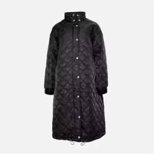 Missguided Longline Quilted Maternity Coat - Black