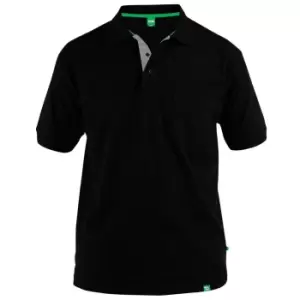 Duke Mens Grant Chest Pocket Pique Polo Shirt (L) (Black)