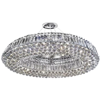 Searchlight Vesuvius - 10 Light Ceiling Pendant Chrome with Crystals, G9