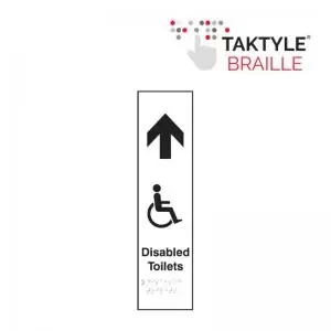 Disabled Toilets Arrow Up with graphic&rsquo; Sign; Self Adhesive