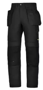 Snickers AllroundWork Black Mens Cotton, PA Trousers 33in, 84cm Waist