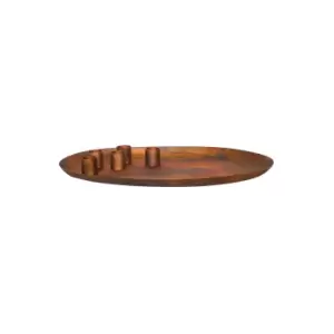 Ivyline Copper Oval Centrepiece Metal with Magnetic Candle Holders W40Cm