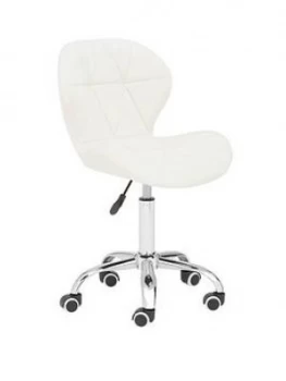 Premier Housewares Geanie Velvet Office Chair- White