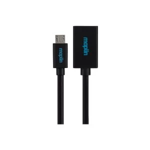 Maplin USB A 2.0 Female to Micro USB B Cable Supports On The Go OTG 0.15m