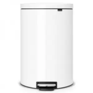 Brabantia FlatBack+ Space Saving Pedal Bin 40 Litre White